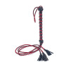 Fouet Triple Lanières 50cm Noir-Rouge