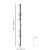 Spreaderhooks tie bar 76cm