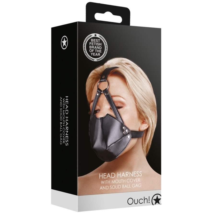Muselière avec Bâillon Head Harness Noire