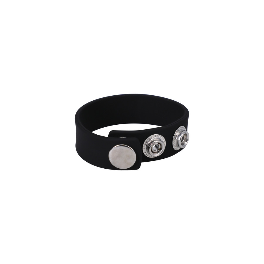 Cockring ajustable en silicone The Silicone 3 Snap Noir Cockring ajustable en silicone The Silicone 3 Snap Noir