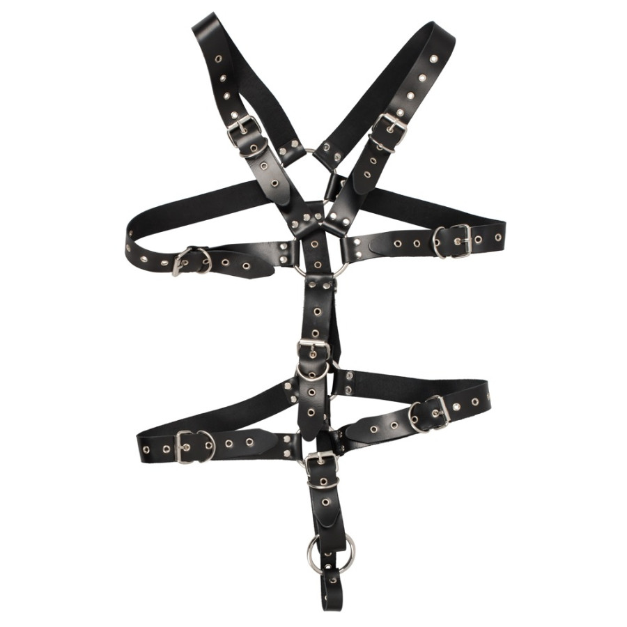 Harnais Complet en Cuir avec Anneau Pénien Leathercock S/L