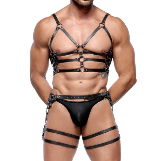 Harnais En Cuir Torse et Cuisses Leatherset M/L