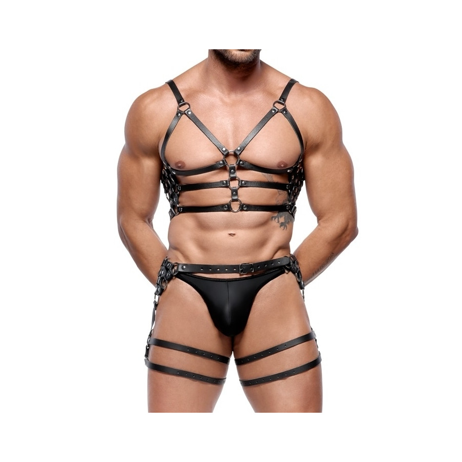 Harnais En Cuir Torse et Cuisses Leatherset M/L