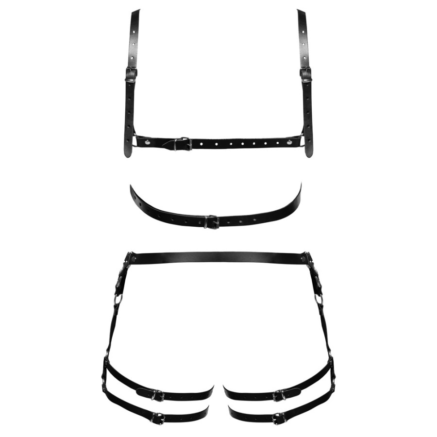 Harnais En Cuir Torse et Cuisses Leatherset M/L