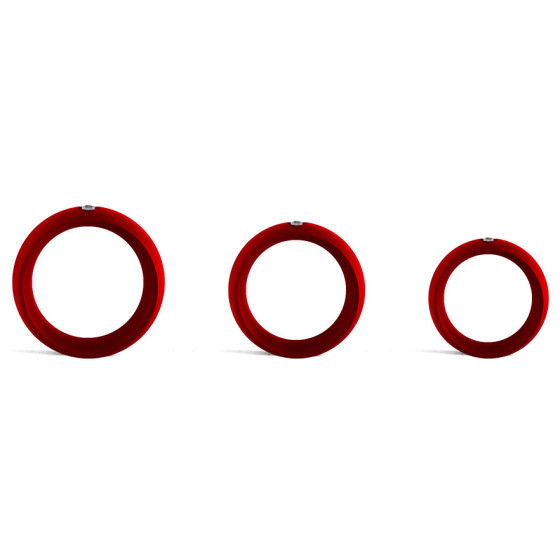 Metal Cockring Donut Strass Red