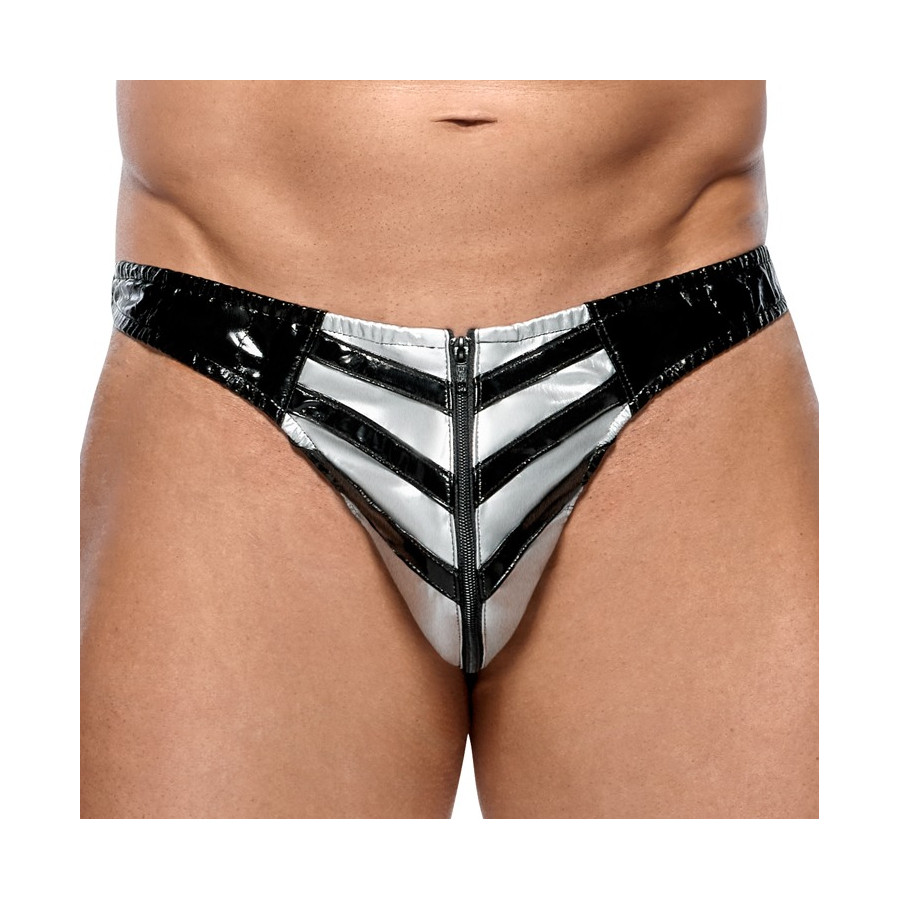 Vinyl Raft sexy briefs Black-Silver