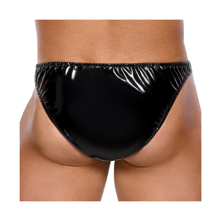 Vinyl Raft sexy briefs Black-Silver