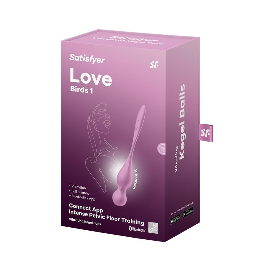 Love Birds 1 Vibrating Connected Geisha Balls 9 x 3cm Pink