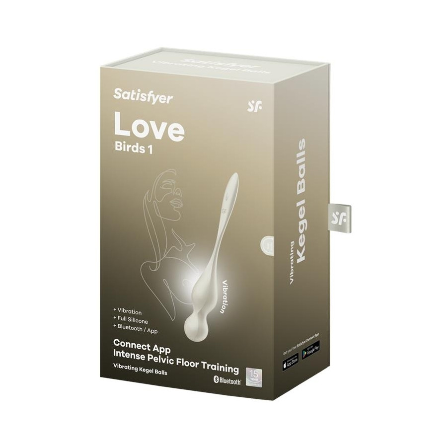 Love Birds 1 Kegel Balls with APP White
