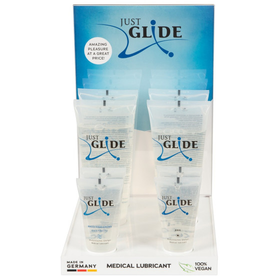 Présentoir et Lubrifiant Eau Just Glide