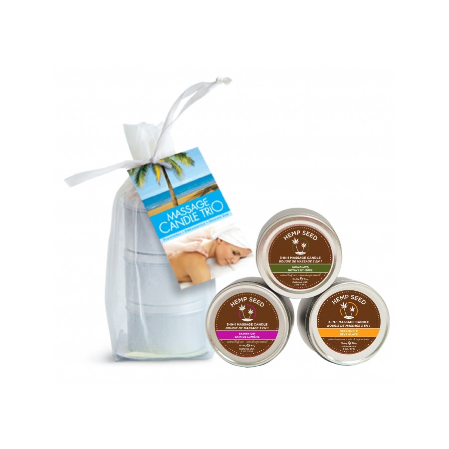 Set of 3 Hemp Seed Massage Candles 57g