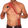 MARTINET BRINS EN CUIR ROUGE - 78cm - MANCHE EN BOIS
