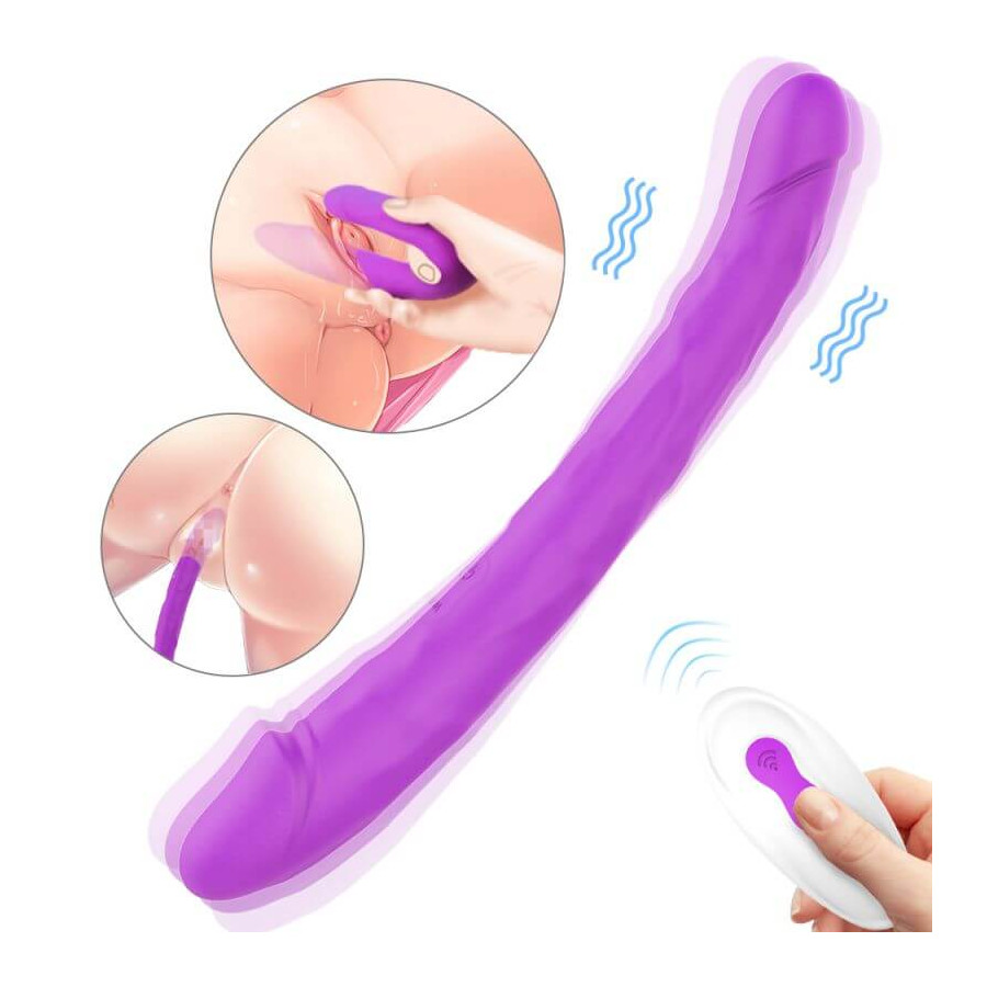 King 3 Double Ended Dildo WIRELESS PURPLE