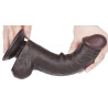 Gode avec Bourses Sliding Skin 15 x 4.5cm Noir