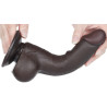 Gode avec Bourses Sliding Skin 13 x 3.8cm Noir