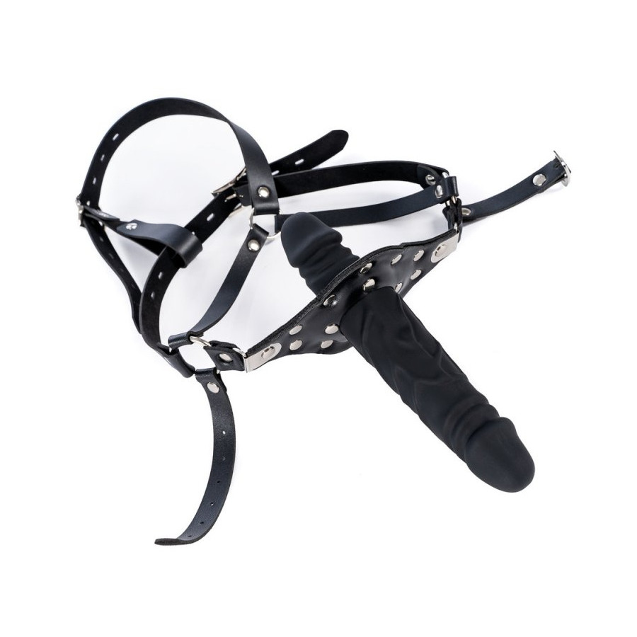 Bâillon avec gode Strap Dick 12cm