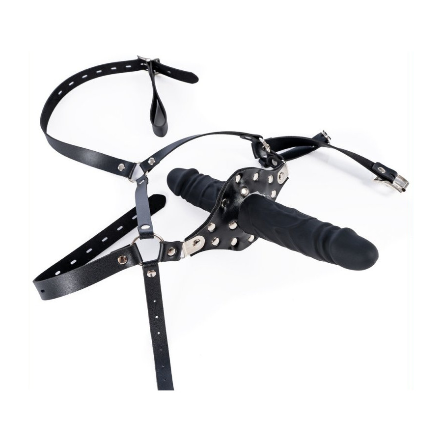 Bâillon avec gode Strap Dick 12cm