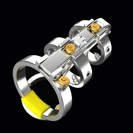 Cage de chasteté avec Tige Full Mechanic 6.5 x 3.5cm