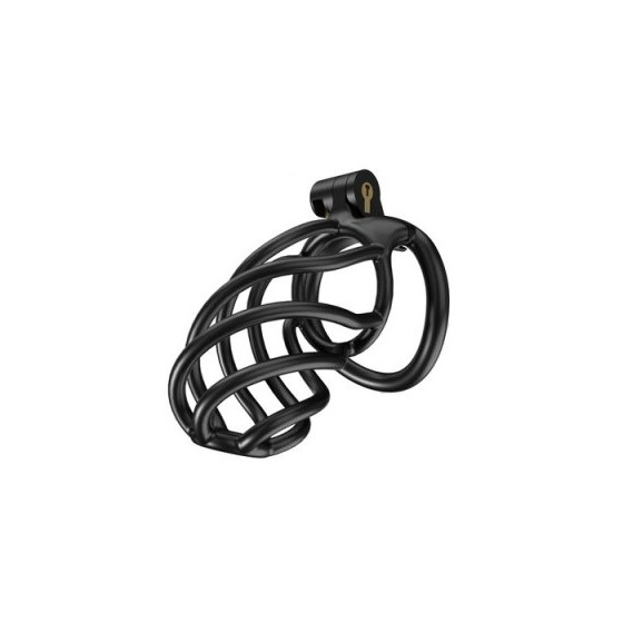 Cage de chasteté Tortille L 9.5 x 3.4 cm Noire