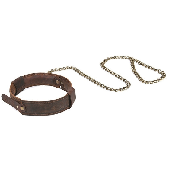Vintage Pull-Up Real Leather Collar