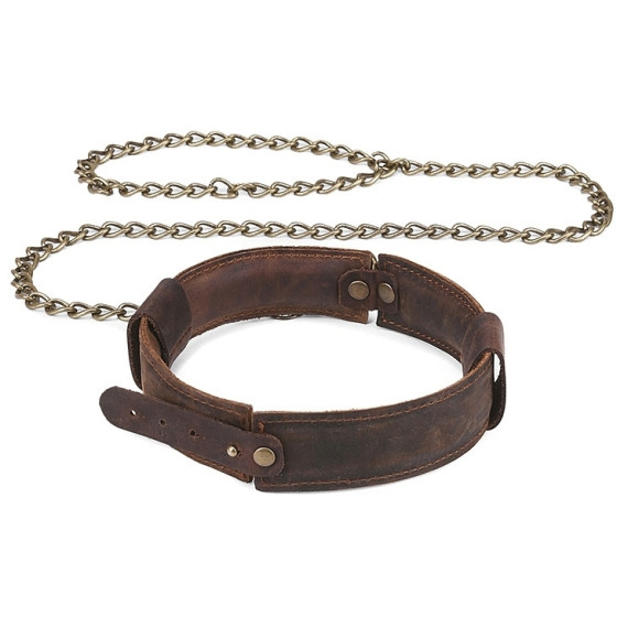 Vintage Pull-Up Real Leather Collar