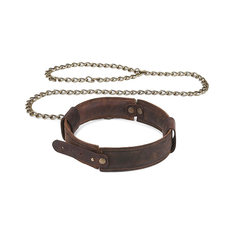 Vintage Pull-Up Real Leather Collar