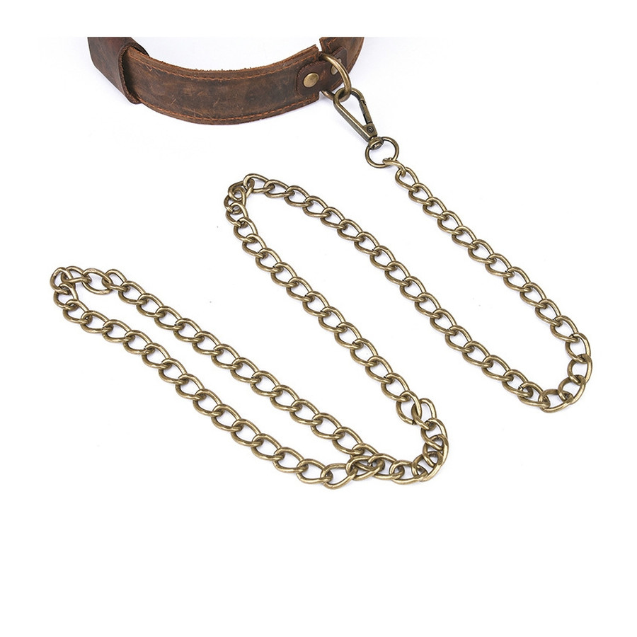 Vintage Pull-Up Real Leather Collar
