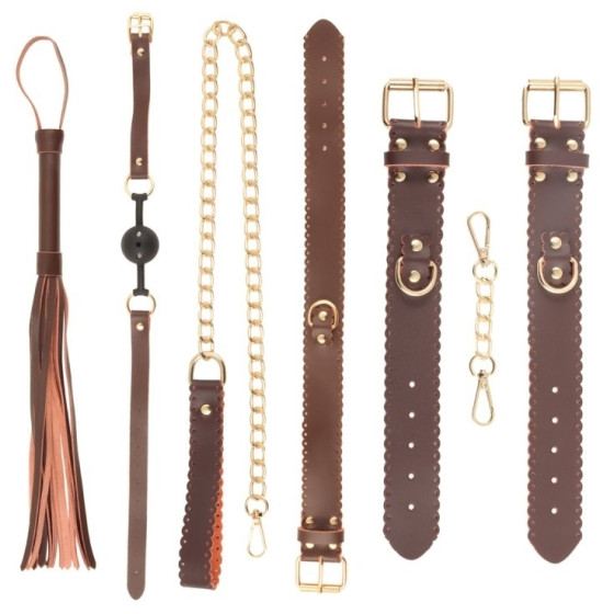 Brown Real Leather Bondage Kit