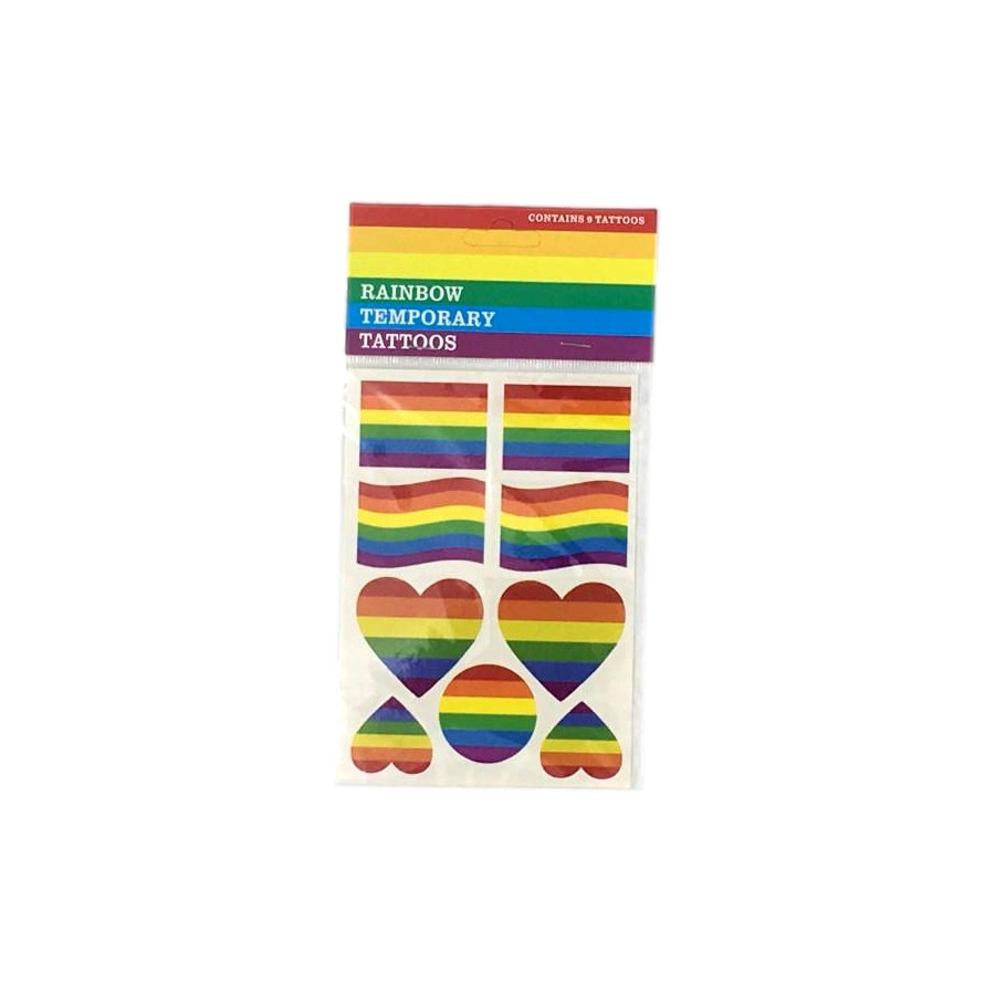 Tatouages éphémères Rainbow x9