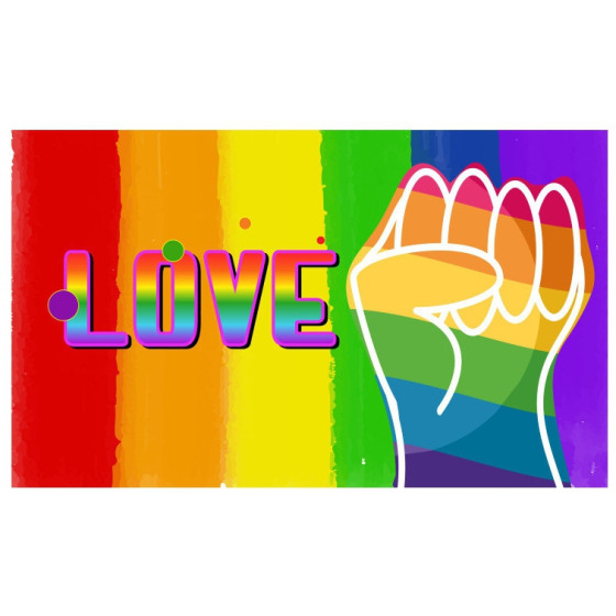 Drapeau Rainbow Love 90 x 150cm