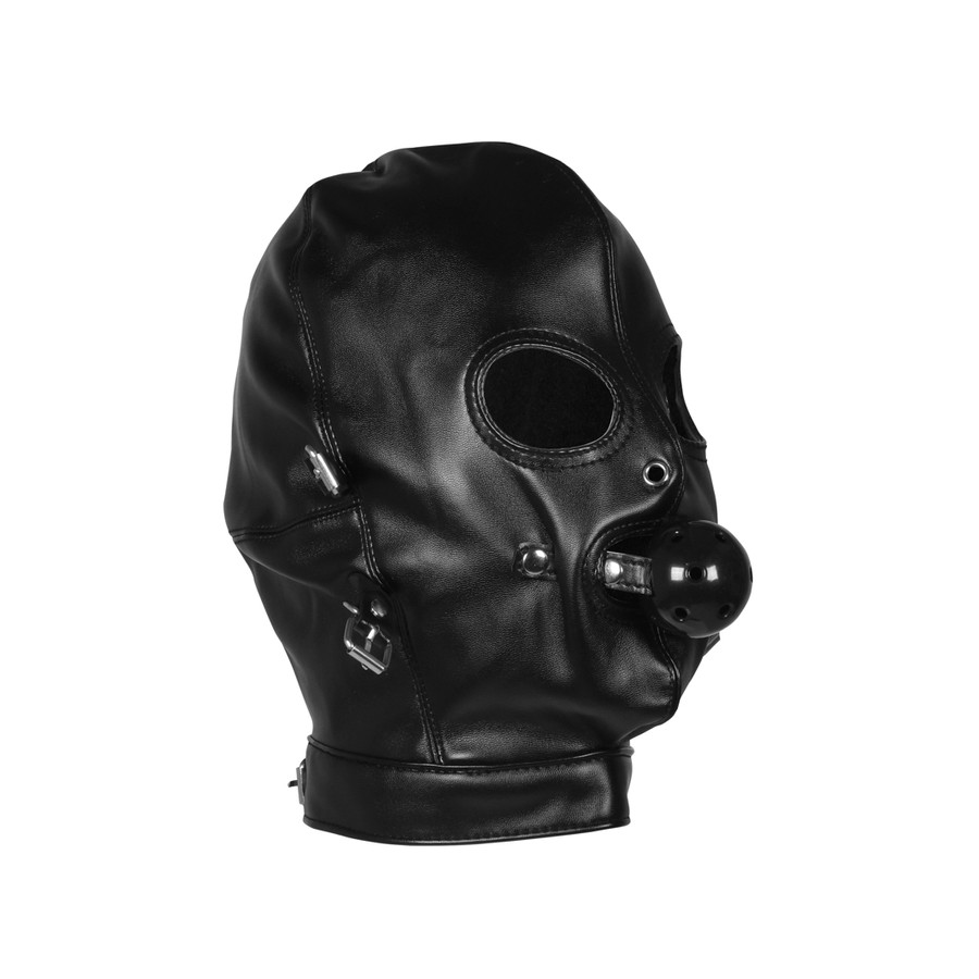 Cagoule avec Masque et Bâillon Blind Mask Gag Noire