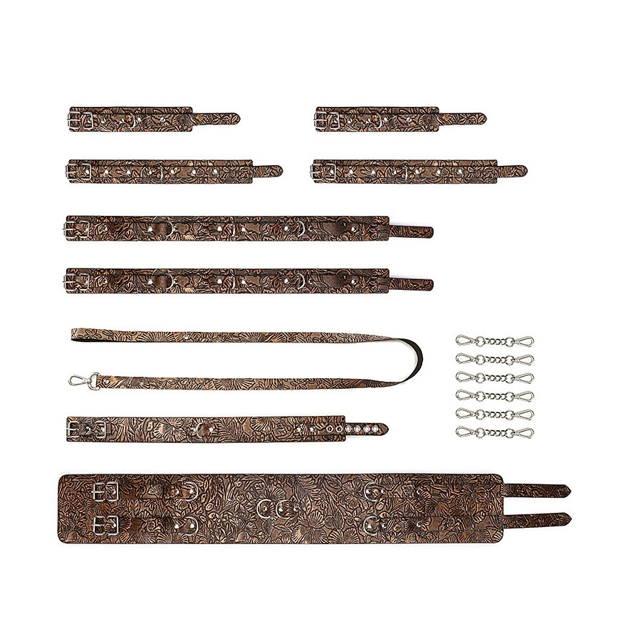 8-Piece Waistband Restraint Set BROWN