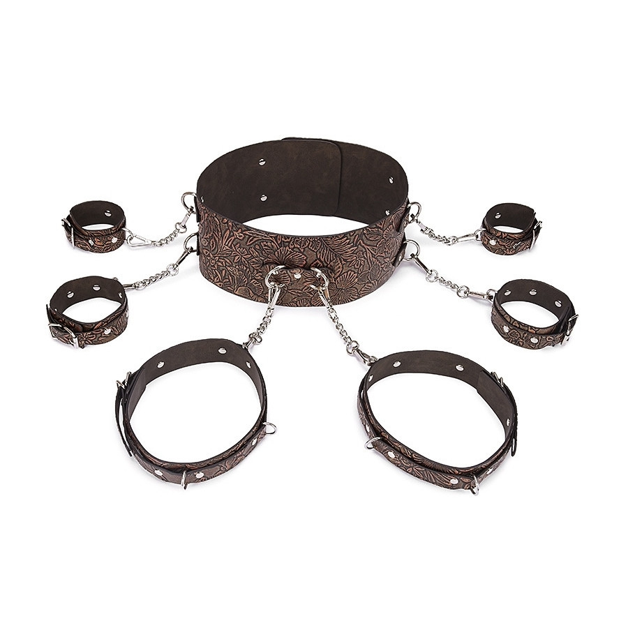 8-Piece Waistband Restraint Set BROWN