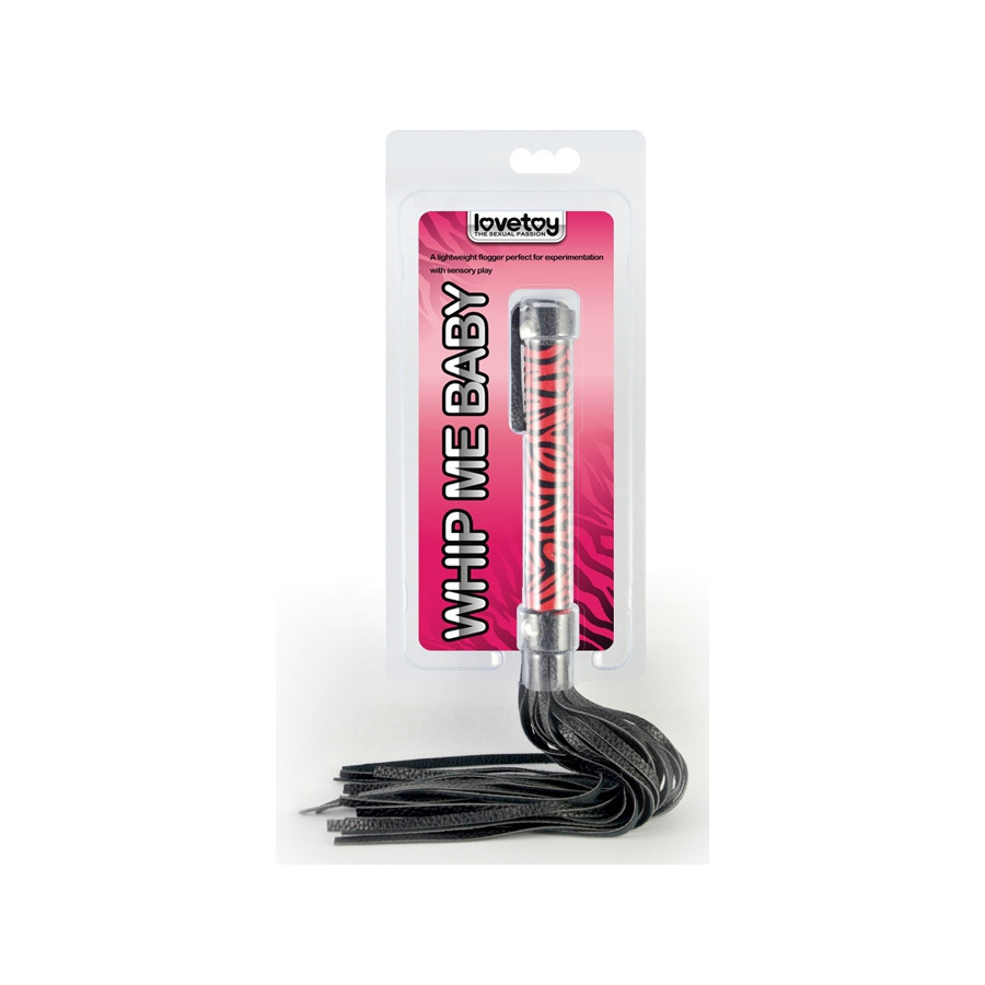 Martinet Whip Me Baby 38cm Noir-Rouge