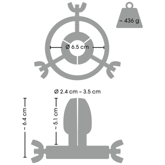 Spéculum Anal Plug Spread 5 cm - Largeur interne 3.5 à 5cm
