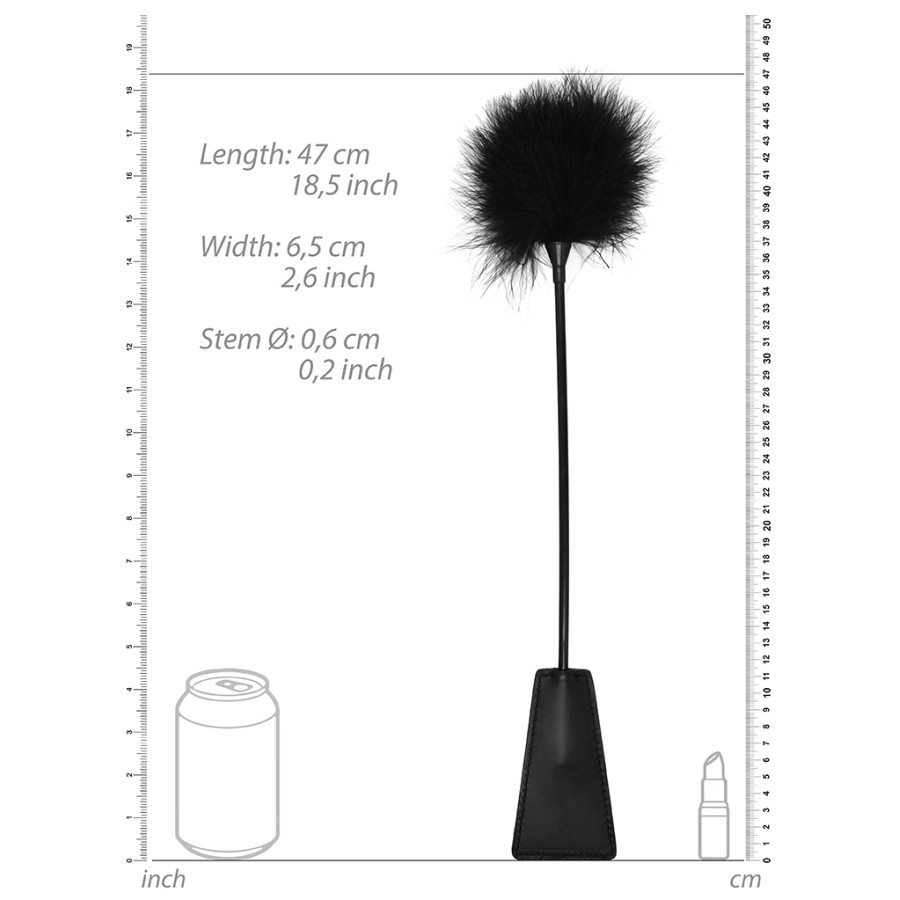 Cravache et Plumeau Ouch 43cm Noir