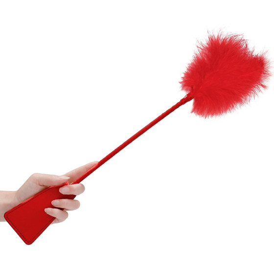 Cravache et Plumeau Ouch 43cm Rouge