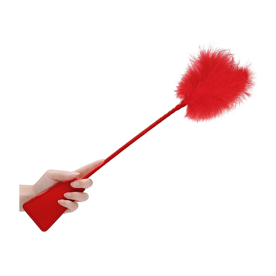 Cravache et Plumeau Ouch 43cm Rouge