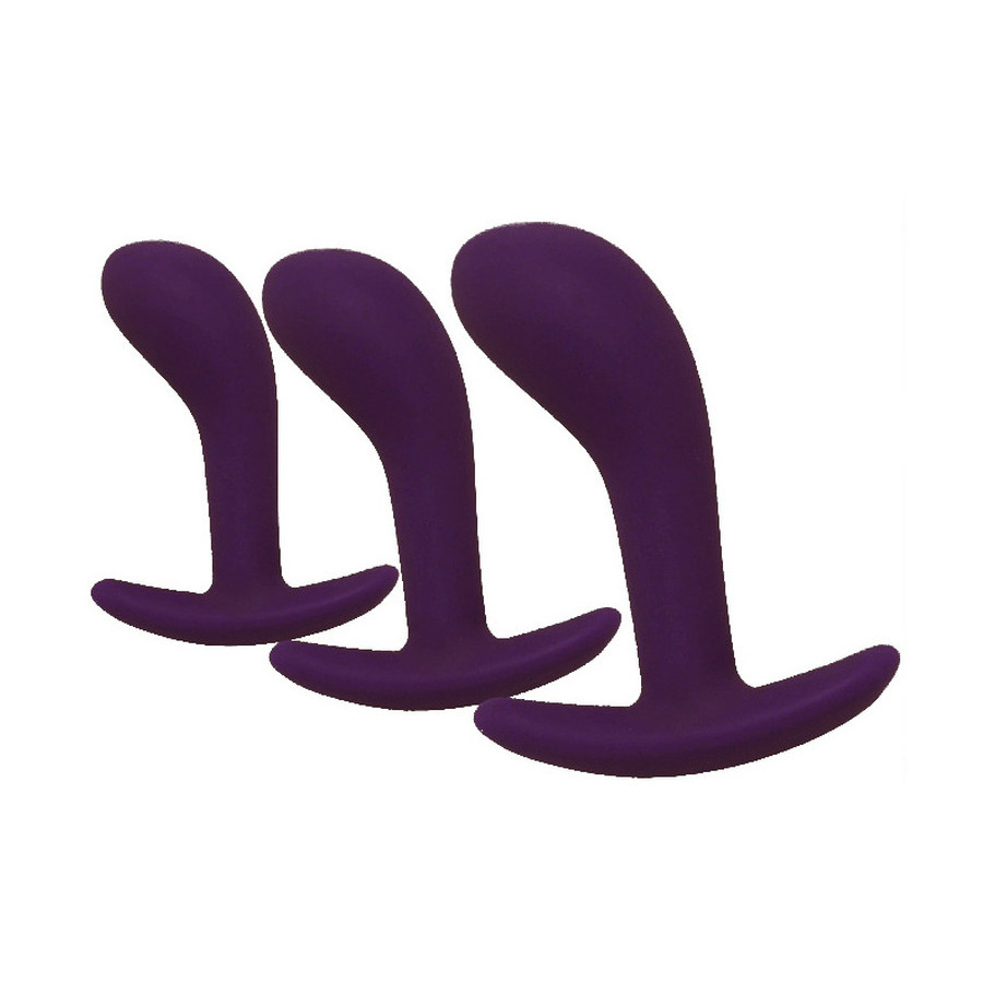 Kit de 3 Mini Plugs Prostatiques Silicone 11 x 3.5 cm Violet Foncé Kit de 3 Mini Plugs Prostatiques Silicone 11 x 3.5 cm Violet Foncé