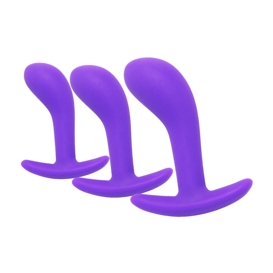 Kit de 3 Mini Plugs Prostatiques Silicone 11 x 3.5 cm Violet Kit de 3 Mini Plugs Prostatiques Silicone 11 x 3.5 cm Violet