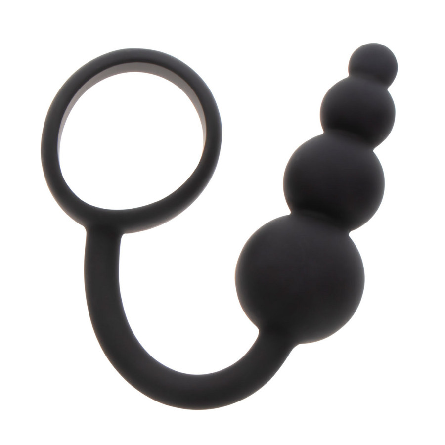Cockring Plug anal Beads Ring 8.5 x 3.5 cm Black