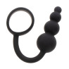 Cockring Plug anal Beads Ring 8.5 x 3.5 cm Noir