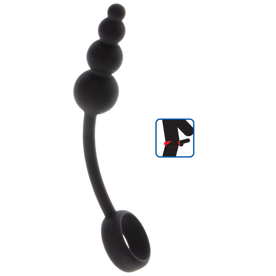 Cockring Plug anal Beads Ring 8.5 x 3.5 cm Black
