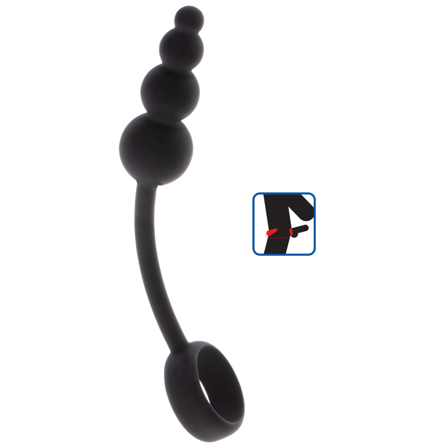 Cockring Plug anal Beads Ring 8.5 x 3.5 cm Black