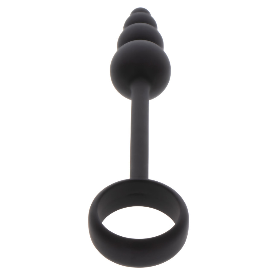Cockring Plug anal Beads Ring 8.5 x 3.5 cm Black