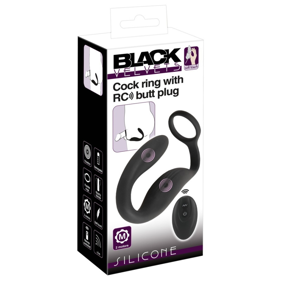Cockring Plug Vibe Velvet 8 x 2.5cm