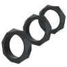 Lot de 3 Cockrings Silicone Heavy C-Ring Noirs