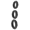Lot de 3 Cockrings Silicone Heavy C-Ring Noirs