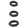 Lot de 3 Cockrings Silicone Heavy C-Ring Noirs