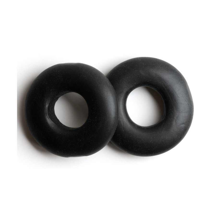 Lot de 2 Cockrings souples Stacker 20 mm Noirs Lot de 2 Cockrings souples Stacker 20 mm Noirs